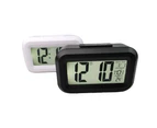 Digital Bedside LED Snooze Alarm Clock Time Temperature Day Night Desktop Clocks - White