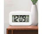 Digital Bedside LED Snooze Alarm Clock Time Temperature Day Night Desktop Clocks - White