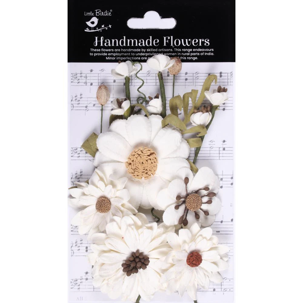 Little Birdie Heleen Paper Flowers 12/Pkg Ivory Pearl*