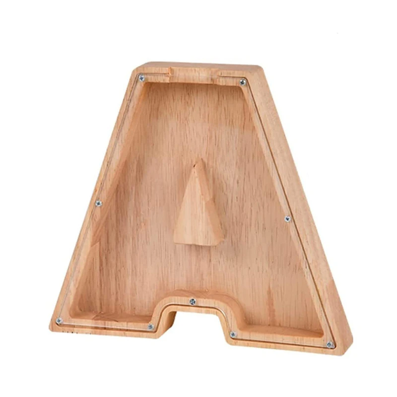 Wooden Alphabet Piggy Bank Letter Shaped Money Box