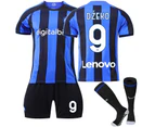 Edin Dzeko #9 Jersey Serie A Internazionale Milano 202223 Men's Soccer T-shirts Jersey Set Kids Youths
