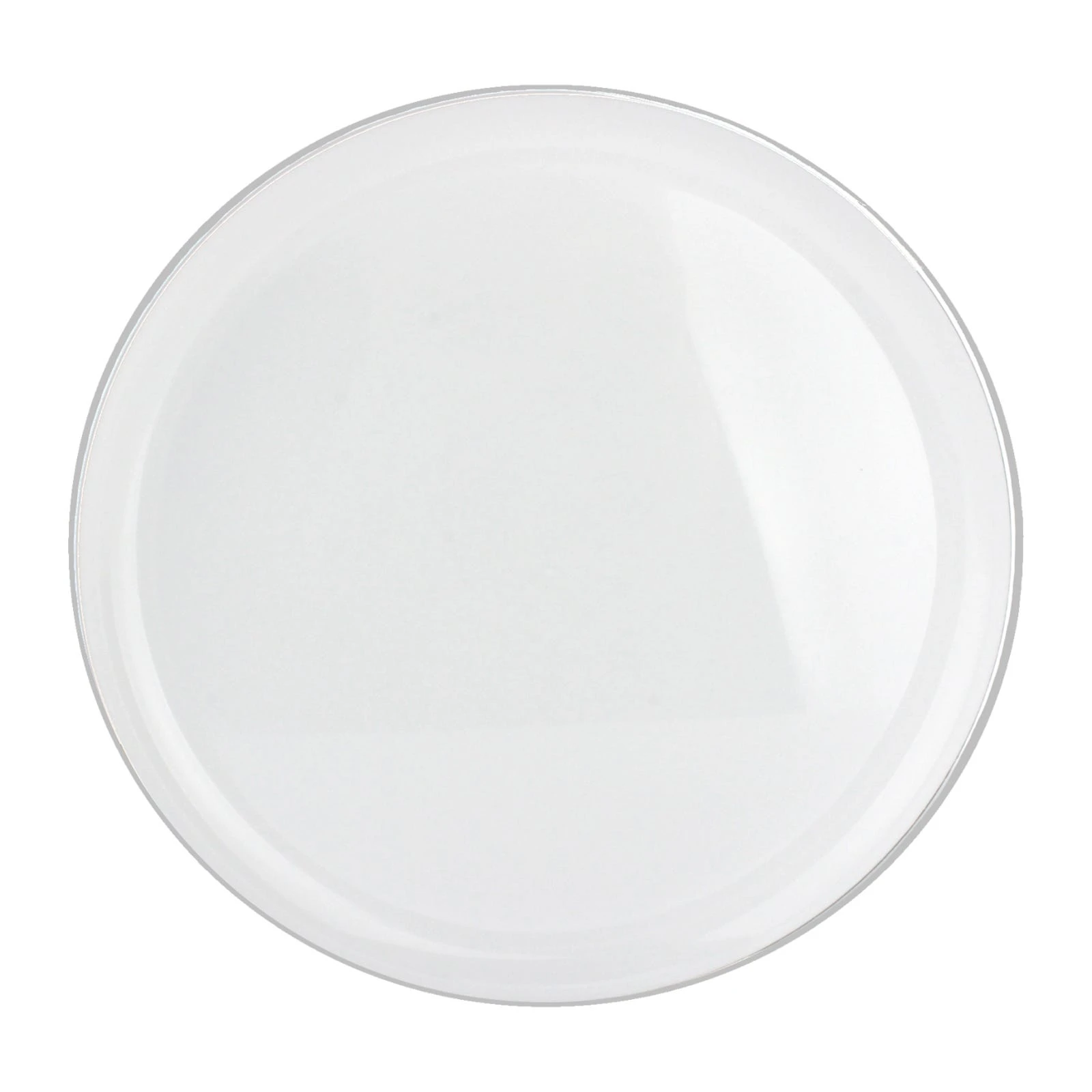 White With Silver Trim Plastic Plates 16cm (Pack of 10)