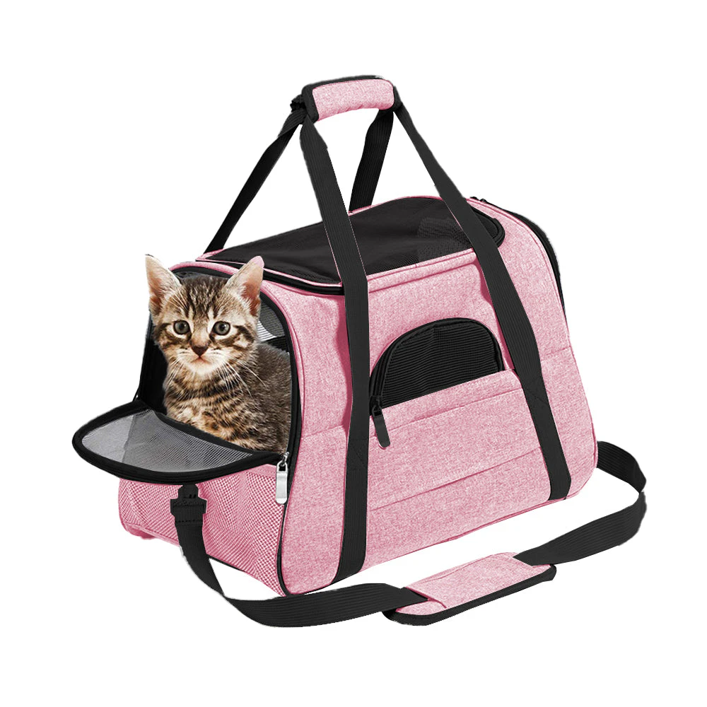 Cat Pet Carrier Travel Carrier Pet Bag for Small Medium Cats Pink