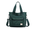Women Large Waterproof Zipper Nylon Bag Handbags Shoulder Messenger Bag Travel - Dark Green