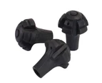 3Pcs Trekking Pole Tip Shock Absorbing Enhanced Stability Climb Replacement Walking Sticks Ends Caps for Outdoor Black