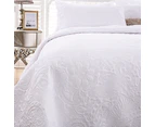 White Solid Quilted Set Soft Bedspread Coverlet Queen King Size Throw Rug Bed