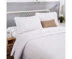 White Solid Quilted Set Soft Bedspread Coverlet Queen King Size Throw Rug Bed