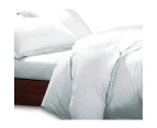 3 Piece Bed Quilt Cover Set with Duvet Cover 680 Thread Count - Striped White