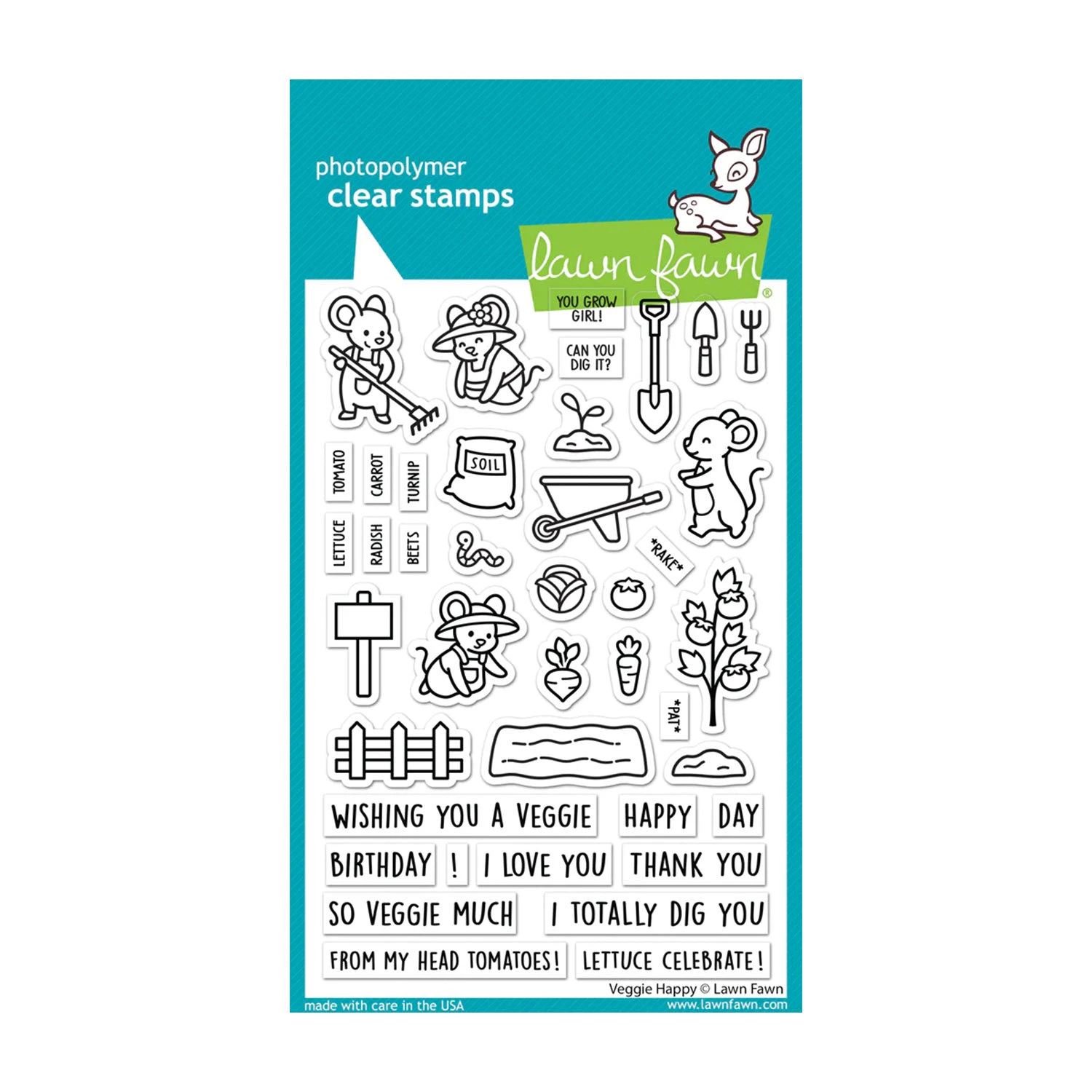 Lawn Fawn Clear Stamp Set - Veggie Happy*