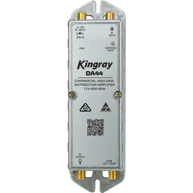 KINGRAY DA44  44Db TV Distribution Amplifier Australian Made