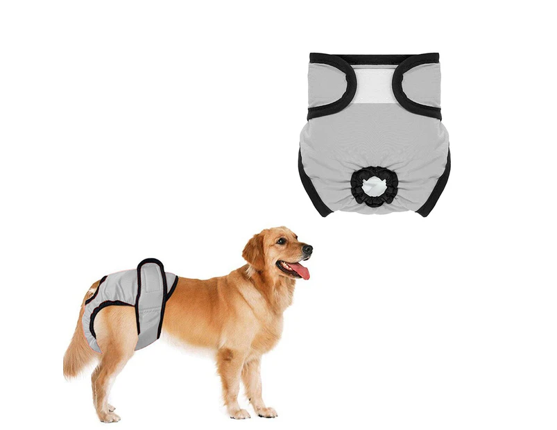 Washable Female Pet Nappy Diaper Dog Cat Physiological Pants Gray