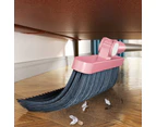 180-Degree Rotating Broom and Foldable Standing Dustpan Set with Scraper for Home Office Pink