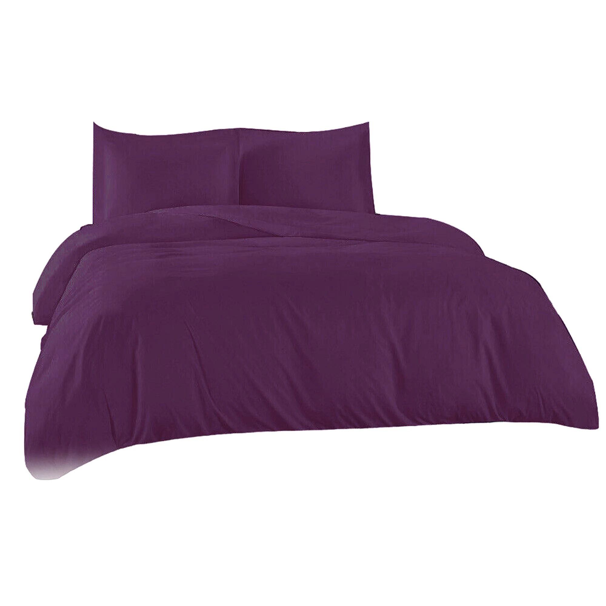 2000TC Ultra Soft 100 Percent Egyptian Cotton Doona Duvet Quilt Cover Set Pillowcase - Purple