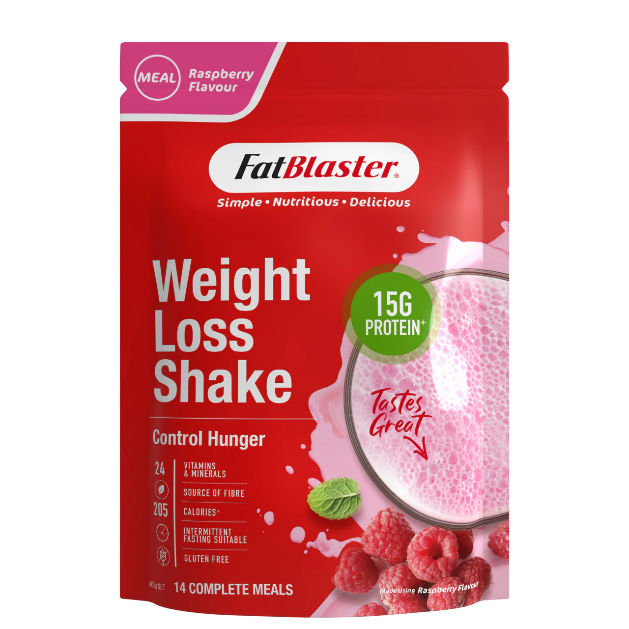 FatBlaster Weight Loss Shake Raspberry 465g