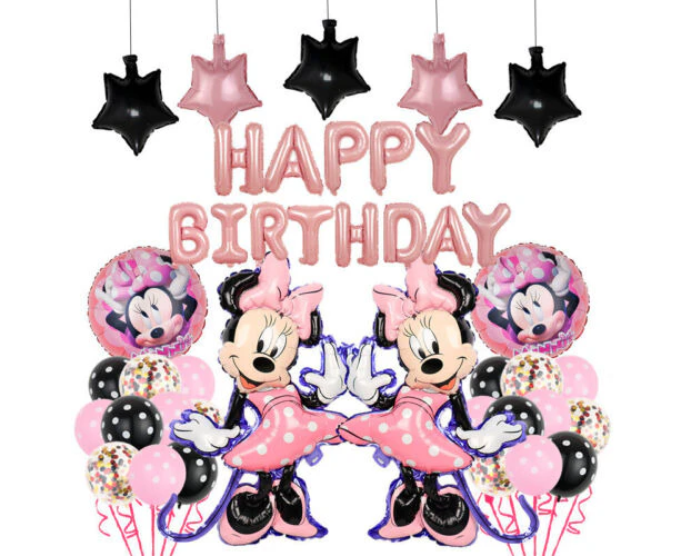 C Mickey Minnie Mouse Foil Balloon Set Party Supplies Kids Birthday Decoration