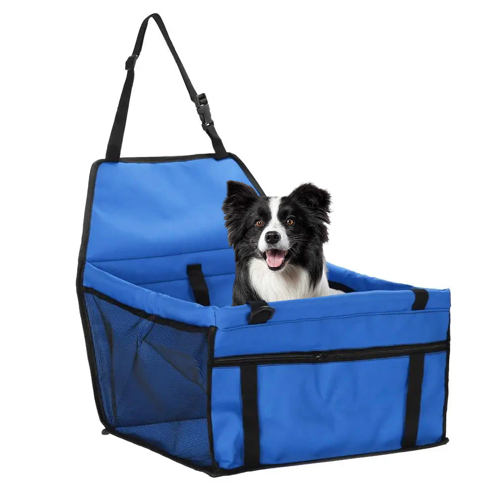 Cat Dog Pet Car Booster Seat Auto Carrier Travel Safety Protector Basket Blue