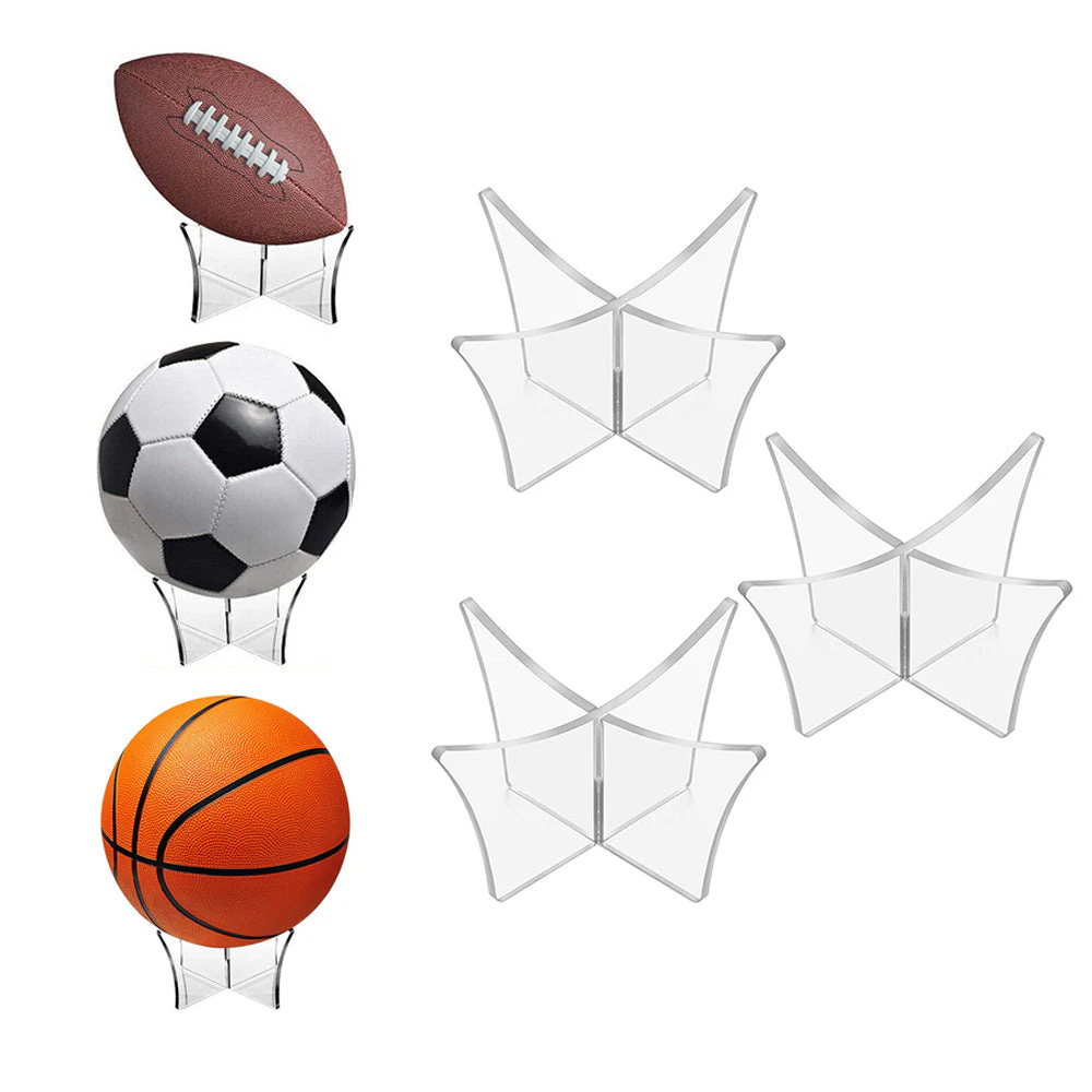 3Pcs Acrylic Ball Stand Display Rack Holder Basketball Football Soccer Ball Support Base