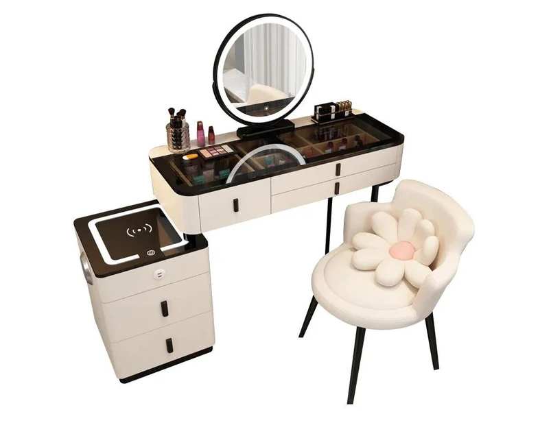 Smart Makeup Dressing Table complete set with makeup Led mirror  Black and white