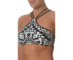 Seafolly Kasbah High Neck Tank Bikini Top - Black & White