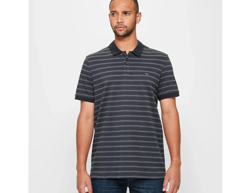 Target Striped Polo Shirt - Black