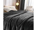 750GSM Ultra Warm Winter Thermal Blanket Mink Blankets Soft Plush Feel - Charcoal