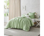 European Flax Linen Plain Dyed Duvet Doona Quilt Cover Set - Sage