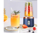 400ml Portable Electric Juicer Double Cup Juice Maker Blender Rechargeable Fruit Mixer Blue