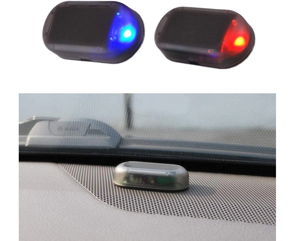 Car Alarm System, Solar Power Dummy Car Alarm LED Light Simulate Imitation Warning Anti Theft Flashing Light Car Alarm System Anti-theft System for Car Sec