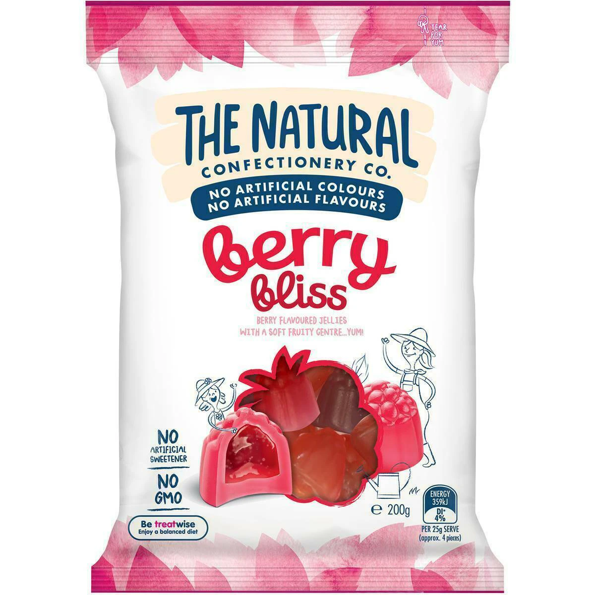 The Natural Confectionery Co Berry Bliss Gummies Bag 200g