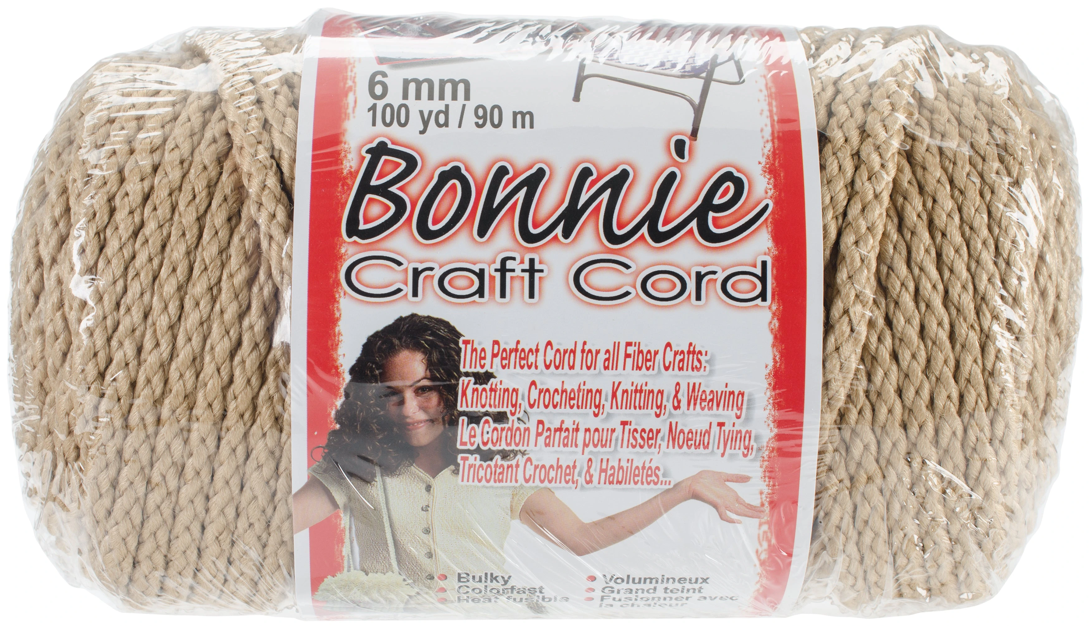 Pepperell Bonnie Macrame Craft Cord 6mmX100yd - Tan*