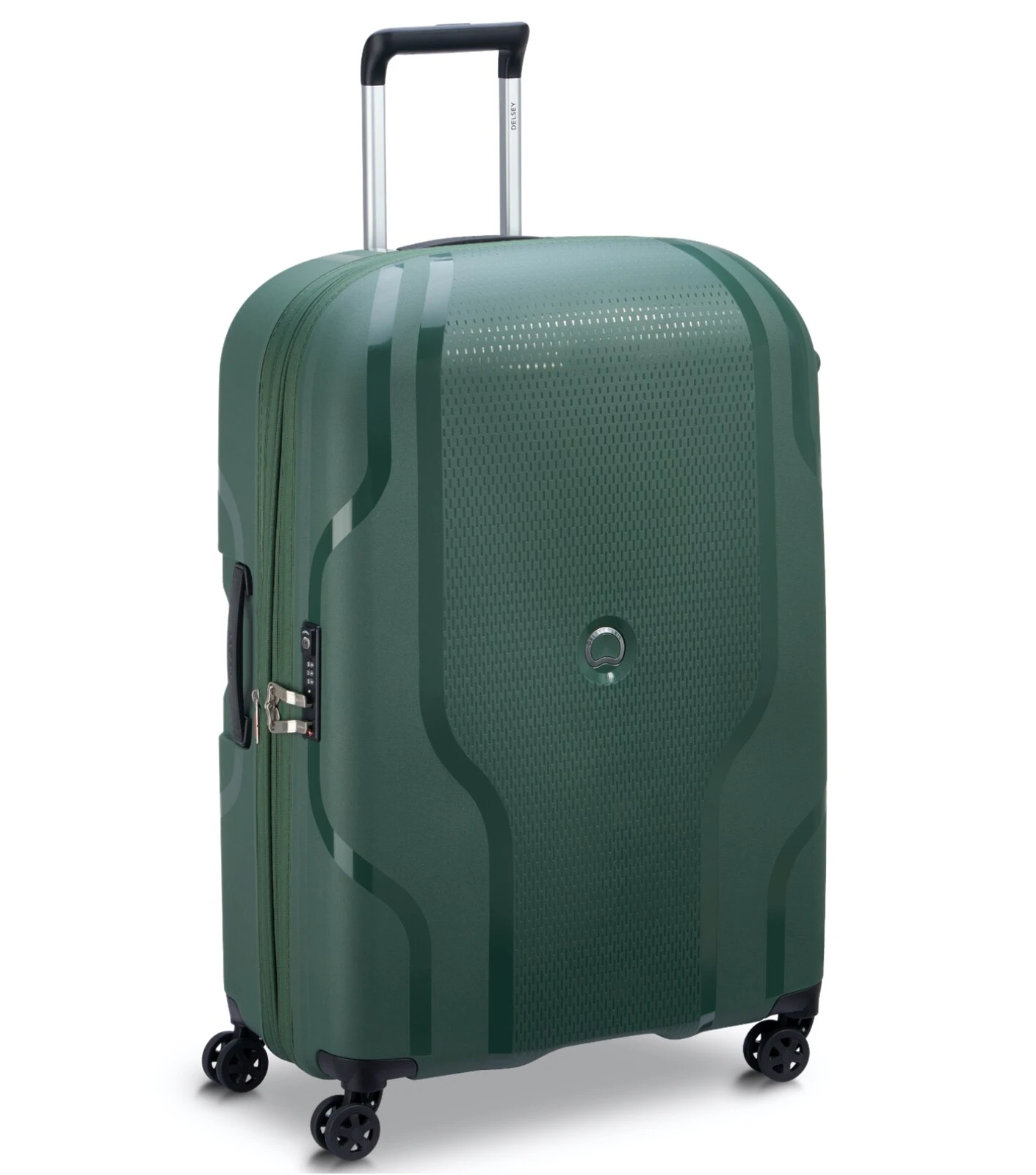 Delsey Clavel 76 cm 4-Wheel Expandable Suitcase - Deep Green (Recycled Material)