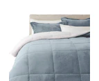 Ultra-Soft Micromink Sherpa Comforter Bed Set - Tide Pool Blue