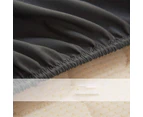 Ultra Soft Deep Fitted Sheet Set Pillowcases Single Double Queen King - Black