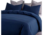 Ultra Soft Microfiber Doona Cover Bedding Set 1000TC - Navy Blue