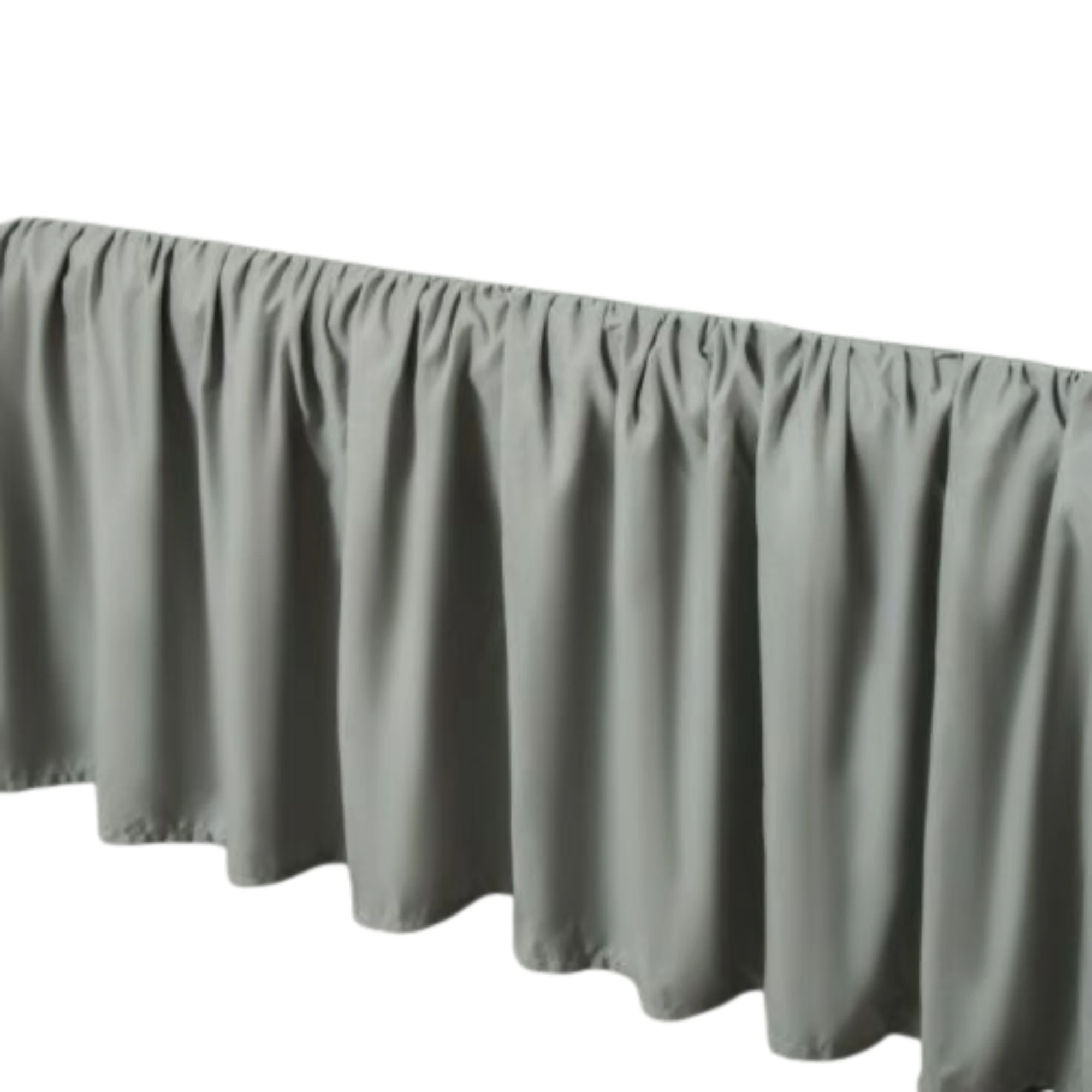 Ruffled Platform Bed Skirt Valance Split Corners Dust Ruffle Brushed Microfiber - Grey