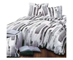 3 Piece Lightweight Microfiber Quilt Cover Set - Black and White Artline