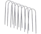 8 pcs Trampolines Wind Stakes Heavy Duty U Type Sharp Ends Safety Ground Anchor Galvanized Steel for Soccer Goals, Camping Tents