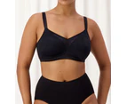 Triumph Lacy Minimiser N Wireless Wire Free Bra Women Comfy Underwear Plus Size - Black