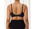 Triumph Lacy Minimiser N Wireless Wire Free Bra Women Comfy Underwear Plus Size - Black