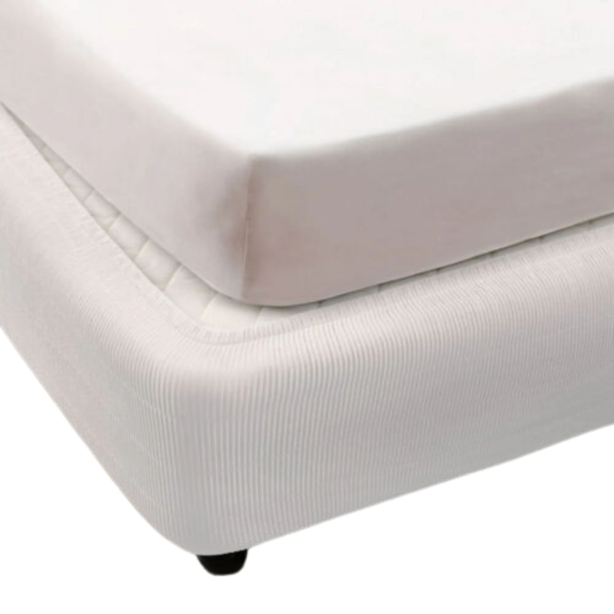 Easy Fit Quilted Elastic Fitted Valance Box Spring Cover Bed Skirt - White