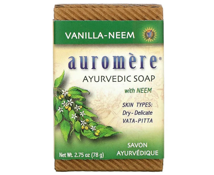 Ayurvedic Bar Soap with Neem, Vanilla-Neem, 2.75 oz (78 g)