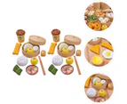 2 Sets Kids Pretend Play Toy Kitchen Cooking Toy Steamed Toy Food Chinese Breakfast Food Play Set Dollhouse Furniture (26Pcs)--