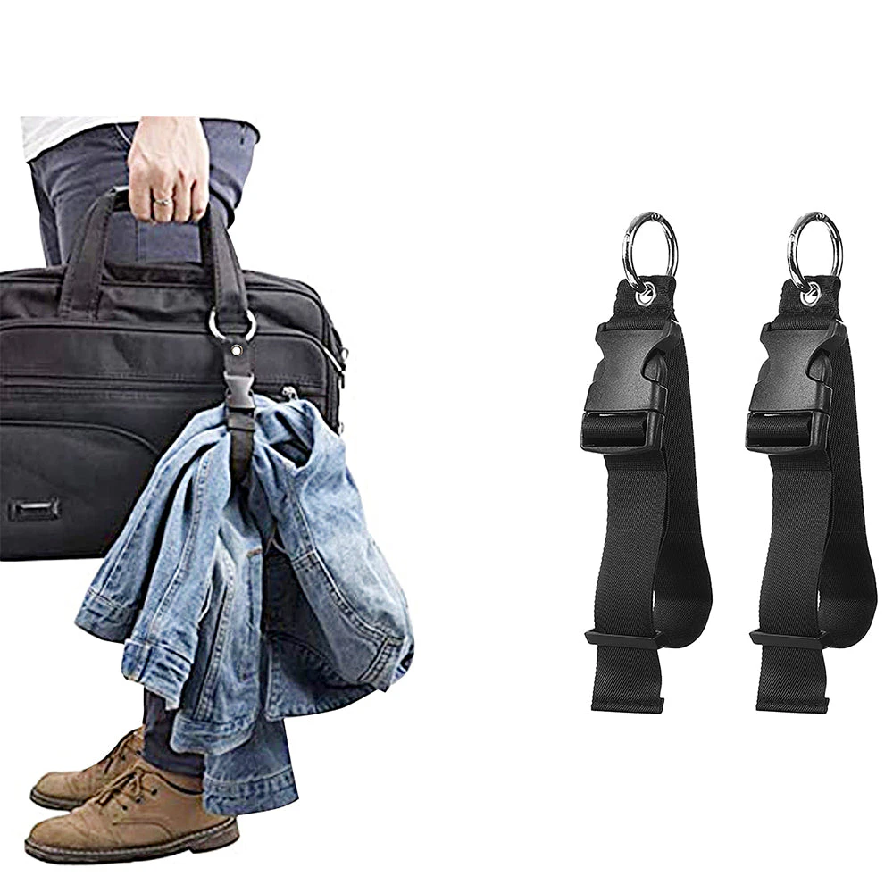 Set of 2Pcs Adjustable Travel Belt Luggage Straps Suitcase Belt for Clothing Jacket Backpack