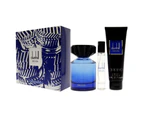 Alfred Dunhill Driven Blue For Men 3 Pc Gift Set 3.4oz EDT Spray, 3oz Shower Gel, 0.15ml Travel Spray Variant Size Value 3 Pc Gift Set