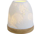 Coral Porcelain/Timber 10.5cm Tealight Candle Holder Table/Desk Decor Display