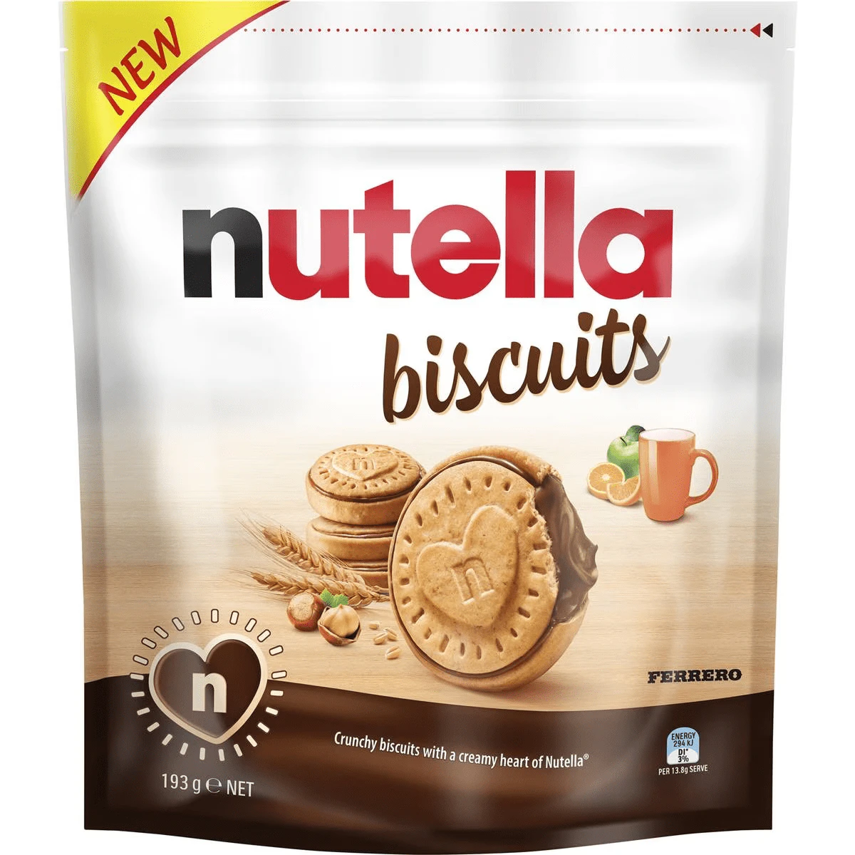 Nutella Biscuits Cookies Kinder Ferrero Pack 193g