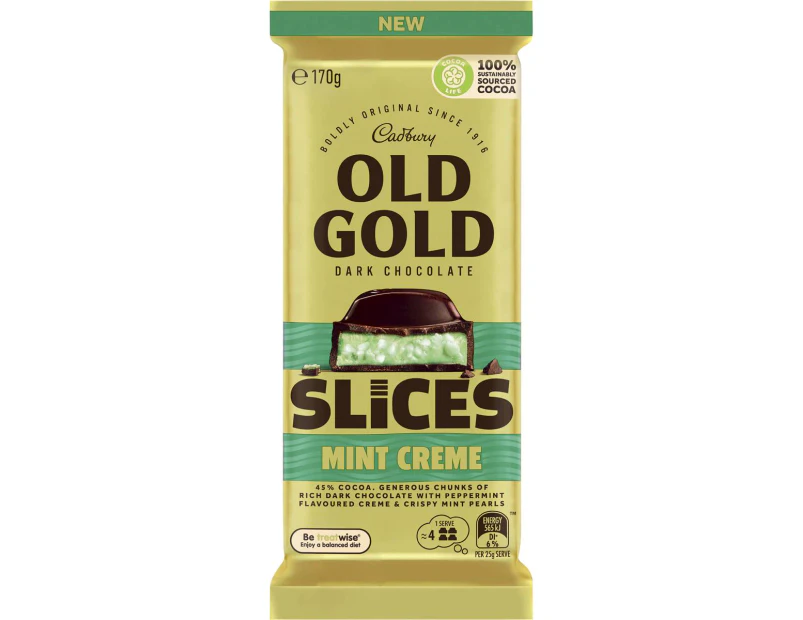 Cadbury Old Gold Dark Chocolate Slices Mint Creme 170g