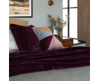 Bambury Frida 600GSM Cosy Faux Fur Throw Bedding Blanket Plum 150x200cm