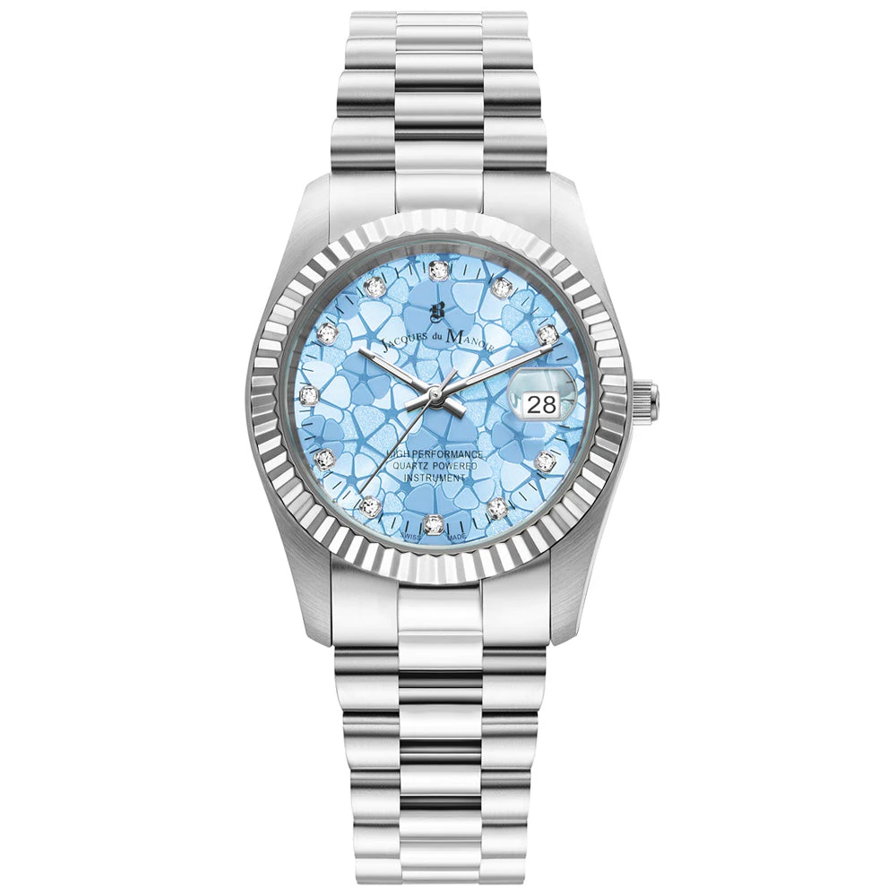 JDM Inspiration Flower 34mm Silver Strap Watch