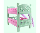 Pretend Play Toy Fun Realistic Plastic Cute Doll House Furniture Bunk Bed for Girls